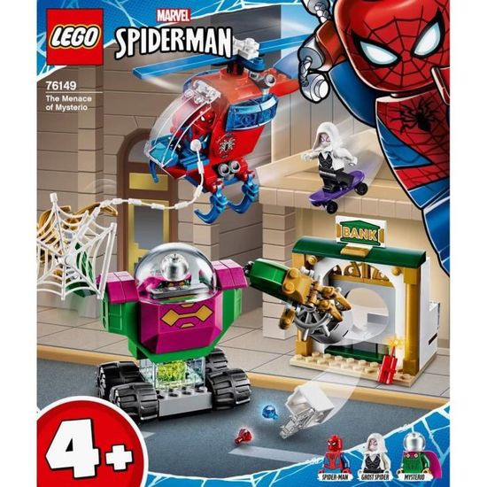 LEGO® Marvel Spider-Man 4 + TM - La menace de Mystério, Jouet Marvel Enfant  4 Ans Et Plus, 163 Pièces - 76149 - Cdiscount Jeux - Jouets