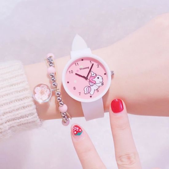 Montre Quartz Cuir Enfant Set Bijoux Fille Hicarer Montre Chat