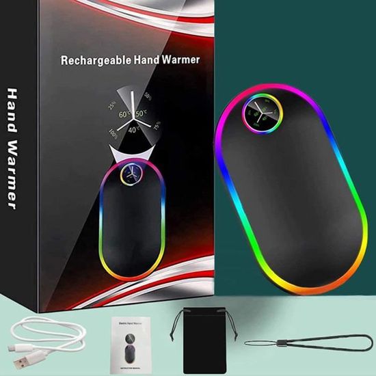Chauffe Mains Suppou 3 Niveaux Température SUPPOU Chauffe Main Rechargeable Magnetique 2 En 1,10000mAh Chauffe-mains Rechargeable