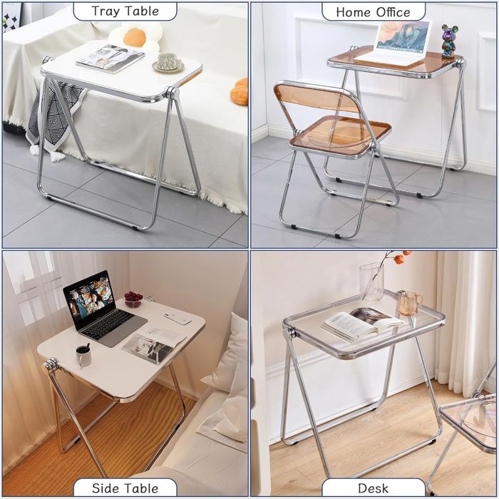 Table Pliante Carrée En MDF 60x60x70cm - Pour Maison, Bureau Ou Salle à Manger - Économiseur D'Espace