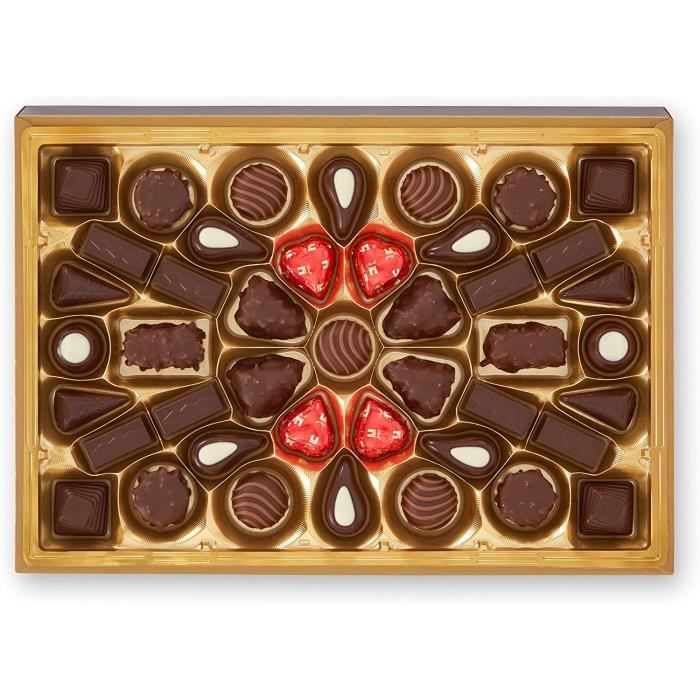 Lindt - Boîte CHAMPS-ÉLYSÉES Édition Or - Assortiment de Chocolats au Lait,  Noirs et Blancs - Idéal pour Noël, 468g : : Epicerie