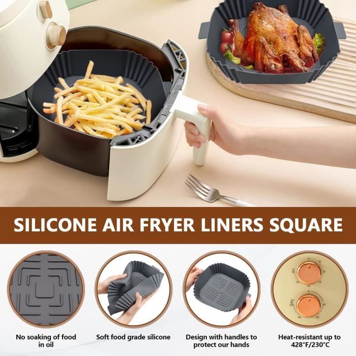 Air Fryer Silicone Pot Multifonctionnel Air Friteuses Four Cuisine  Accessoires Poulet Pizza Panier Cuisson Plateau Café