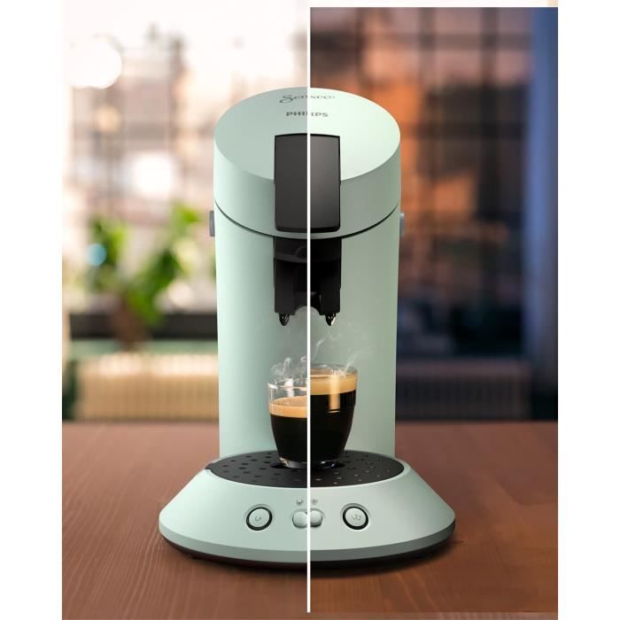 Machine à café dosette SENSEO ORIGINAL+ Philips CSA210/23, Booster  d'arômes, Crema plus (mousse plus dense), 1 ou 2 tasses, Menthe - Cdiscount  Electroménager