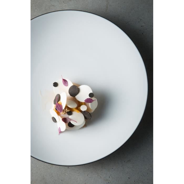 Assiette plate en porcelaine coloris blanc avec un bord or – Ø 26,6 cm :  Assiettes et couverts AUTRES MARQUES maison - botanic®