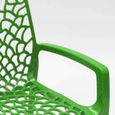 Chaise en polypropylène accoudoirs jardin café Grand Soleil Gruvyer Arm, Couleur: Vert-3