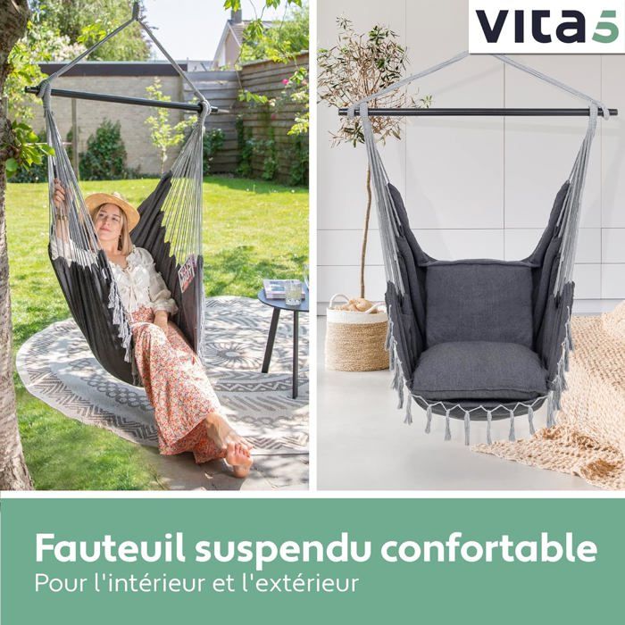 Fauteuil Suspendu Exterieur Balançoire de Relaxation- Fauteuil Suspendu ...