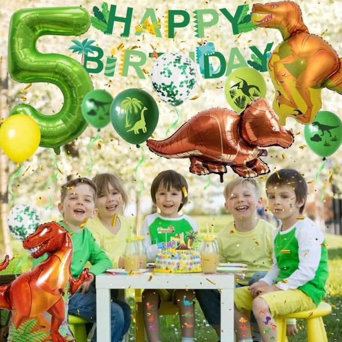 Dino enfants 5 ans dinosaures 5e anniversaire Autocollant