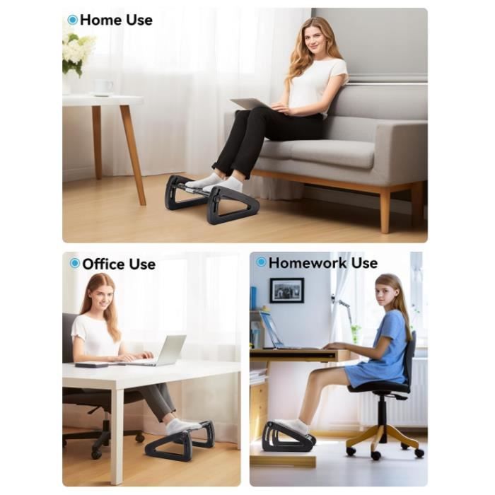 Repose-Pieds Réglable, Repose-Pieds De Bureau Ergonomique Avec Fonction