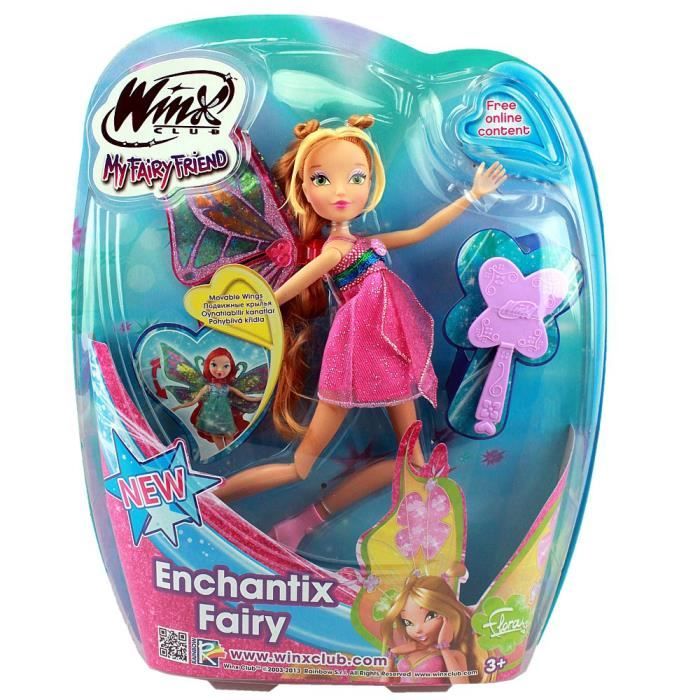 Winx Club Enchantix Fairy Flora poup e 28cm Cdiscount Jeux