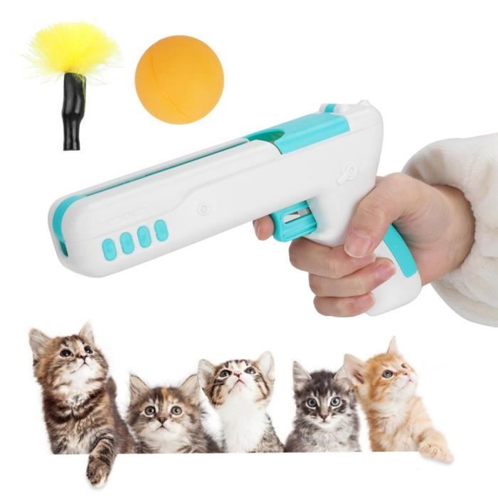 Pistolet à chat rebond Chat Rebound Teaser Gun Puzzle Jouet interactif en  plastique avec un bâton de plume drôle - Cdiscount