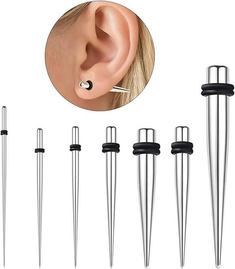 Le Nombril Plug Tunnel Pour Oreille En Acier Chirurgical 316L - Finition Brillante - Filetage Intérieur - Couleurs Argent, Or, Noir, Rose Plug Oreille Acier Chirurgical