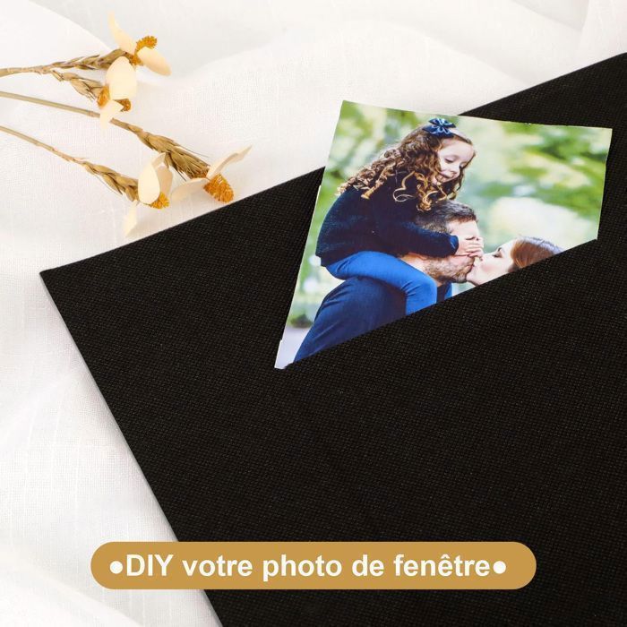Album Photo Remowith 24 Pochettes 10x15 Cm - Couverture Toile Avec Fenêtre, Vert Gris - Petit Carnet De Souvenirs
