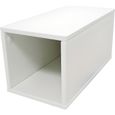 Cube de rangement bois largeur 25 cm - Couleur - Blanc, Dimensions - 25x50-0