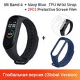 Montre connectée,Xiaomi Mi bande 4 Bracelet intelligent 3 AMOLED couleur écran Miband 4 fréquence - Type Add Navy Blue Strap-0
