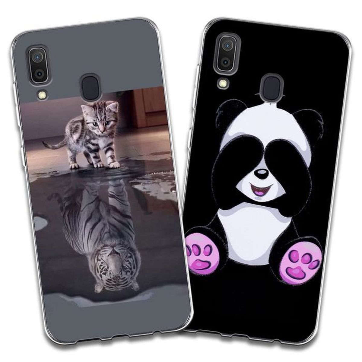 2X Coque Samsung Galaxy A20 Silicone Transparent [Antichoc] Souple Tpu