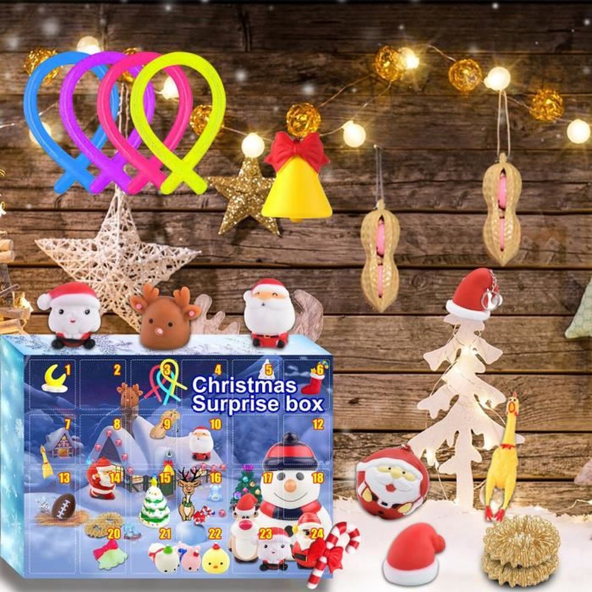Calendrier De L’Avent 24 Cases Vide En Carton – 30,5 X 33,5 Cm – Boîtes Rechargeables à Personnaliser – Déco Noël, Coffrets Cadeaux