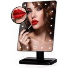 VITATA Miroir Cosmétique Lumineux 20 LEDs Écran Tactile avec Fonction Mémoire Amovible 10X Miroir Grossissant - Noir