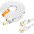OUTUOTWQ Ototon® 5M Cat 7 Plat Câble Ethernet Réseau RJ45 Haut Débit 10Gbps 600MHz 8P8C Pour Switch TV Box PC Consoles de Jeux, Blanc, 5M