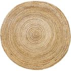 Tapis de salon et chambre HAMID - Tapis Jute Rond Naturelle Alhambra - 100% Fibre de Jute Naturelle - Tissé à la Main - 100 x 100 cm