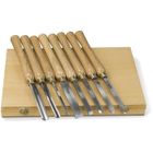 Set de 8 burins pour tour à bois - HOLZSTAR - Outils de tournage pour tour à bois - Coffret en bois