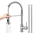 BRILLSTEN Robinet Cuisine Nickel brossé Mitigeur Avec Douchette 360° extractible 2 Modes de Pulvérisation, Chaud et Froid