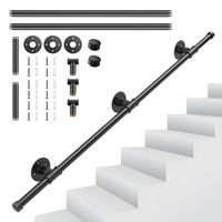 TTLIFE Main Courante pour Escalier 1.2M, Rampe Escalier Intérieur Exterieur Galvanisation Industrielle Antidérapante Poignée