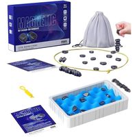 Magnetic Chess Game,Multiplayer Magnet Board Game with Sponge Groove/Rope,Portable Magnetic Battle Chess with Storage Bag.