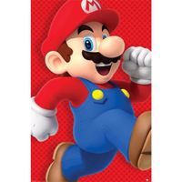 Affiche Maxi Super Mario Courir - Super Mario - Rouge - Carton - Papier - Rectangulaire