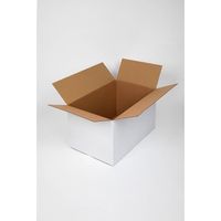 SEBBA - Lot de 10 cartons blanc 55X35X30 cm pour déménagement , envoi ou stockage , avec marquage , très résistant sans poignées
