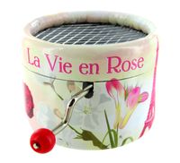 La vie en rose (Louiguy / Piaf) - Boîte à musique à manivelle ronde en carton avec mécanisme musical de 18 notes - PML-ROSE