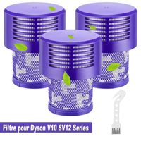 3 Pcs Filtre pour Dyson V10 SV12,Filtres pour Cyclone V10 SV12 Series Dyson Accessoire V10 Absolute/Animal/Total Clean Aspirateurs