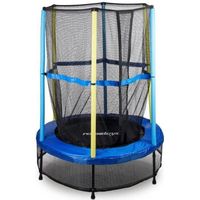Relaxdays Trampoline pour enfant avec filet de sécurité sport loisirs saut usage extérieur HxlxP: 172 x 143 x 143 cm,