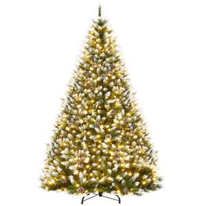 Sapin De Noël Artificiel 180 Cm Avec Décorations - Baies Rouges Et Pommes De Pin, PVC, Base En Bois