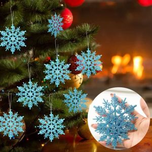 Décorations Noël Flocons De Neige Christmas Concepts - Lot De 12 - Paillettes Blanches - 10 Cm