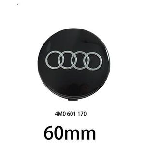 MOYEU DE ROUE 4 x centres de roue Noir 60mm Audi emblème cache m