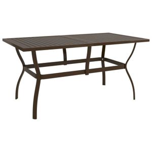 TABLE DE JARDIN  POU Table de jardin Marron 140x80x72 cm Acier 111680