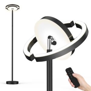 LAMPADAIRE Lampadaire sur pied FIMEI avec Luminosité Réglable - Type Saturn adaptée à la lecture dans la chambre ou le salon - Noir