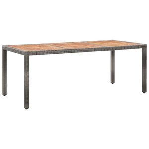 TABLE DE JARDIN  VIE Table de jardin 190x90x75 cm Résine tressée/bois d'acacia Gris 92428
