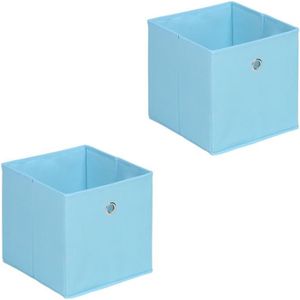 BOITE DE RANGEMENT Lot de 2 tiroirs en tissu bleu clair ELA boîte de 