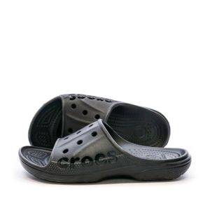 TONG Claquettes Crocs - Noir - Baya Slide U - Semelle intérieure à picots - Ouverture ventilée