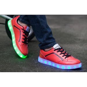 BASKET Homme LED 7 Lumières de Couleur  Chargable clignotant Fashion Sneakers