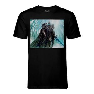 T-SHIRT T-shirt Homme Col Rond Noir World Of Warcraft Roi Liche Arthas Jeux Vidéo