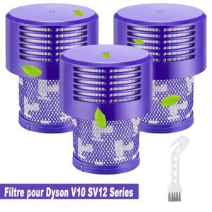 BROSSE ET ACCESSOIRE D’ASPIRATEUR 3 Pcs Filtre pour Dyson V10 SV12,Filtres pour Cycl
