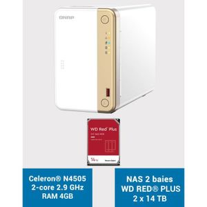 Qnap TS-233 Serveur NAS WD Red Pro 4To (2x2To)