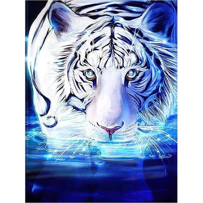 Kit De Peinture Diamant Animaux : 4 Toiles Tigre & Lion, Diamants 5D Et Outils Inclus Pour Décoration Murale DIY - 9