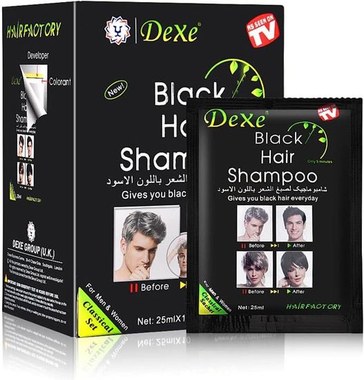 10 PCS Shampooing Cheveux Noirs pour Hommes Femmes Teinture Instantanée ...