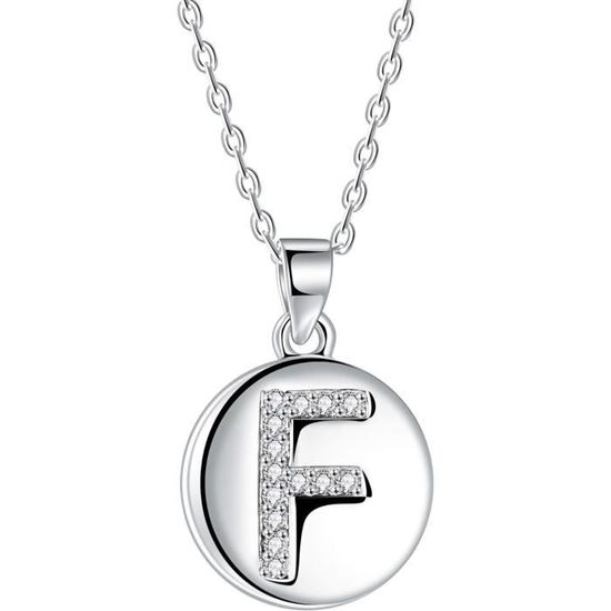 Pendentif Lettre F En Argent 925 Plaqué Or | Chaîne Rolo 18 Pouces | Neuf Sans Emballage | Silverspeck
