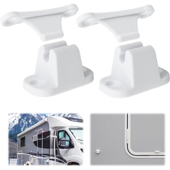 Loquet De Porte D'armoire Avec 4 Vis Pour Camping-car, Loquets De Tiroir De Caravane Accessoires Pour Armoires Portes Coulissantes Maison Noir 97262098