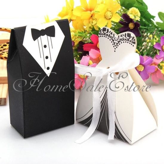 Lot De 20 Boîtes Blanches 10x10x12 Cm - Pour Dragées Mariage, Bonbonnières, DIY - Auto-montantes
