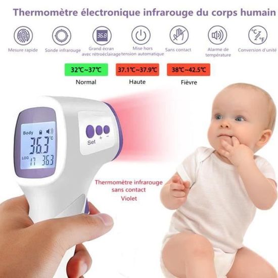 Thermomètre Frontal Infrarouge Sans Contact SANICO - Mesure Précise En 1 Sec, Mémoire 32 Valeurs, Alarme Fièvre - 7